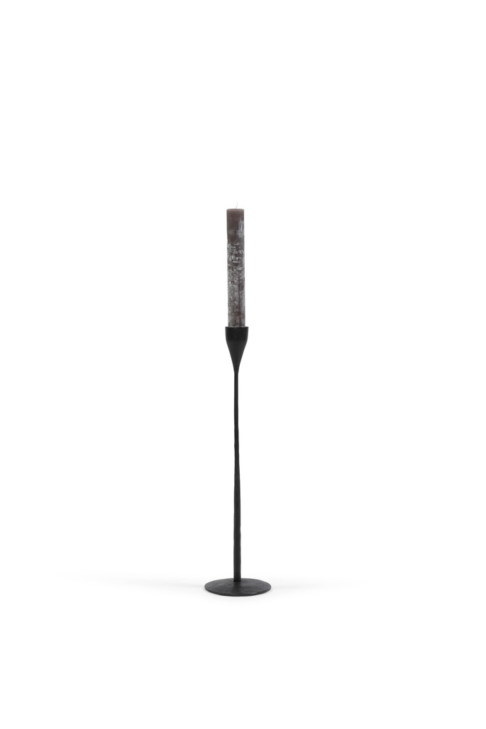 Handforged candle holder for taper & Ø4,4 - natural black - small - H 65 - p/1/2