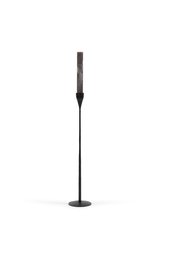 Handforged candle holder for taper & Ø4,4 - natural black - large - H 80 - p/1/2