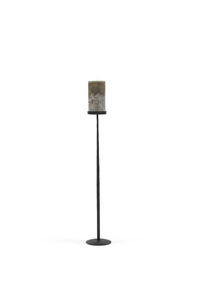 Handforged candle holder for Ø10 - natural black - large - H 80 - p/2/4