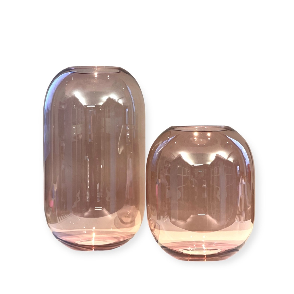 Cocoon vase luster - glass - brown lila - Ø 27x48cm - 1/1