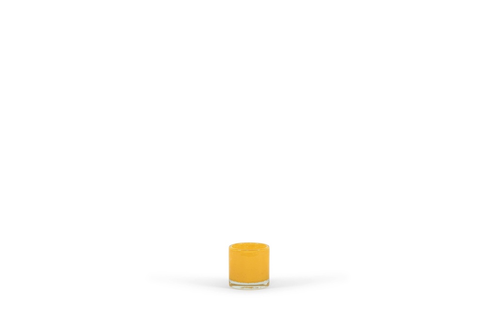 Cylindrical votive - glass - yellow - Ø 8,5x8,5cm - p/6