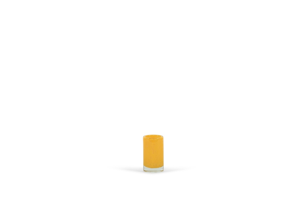 Cylindrical votive - glass - yellow - Ø 7x12cm - p/6