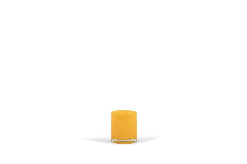 Thick votive cylinder - glass - yellow - Ø11x12cm - p/6