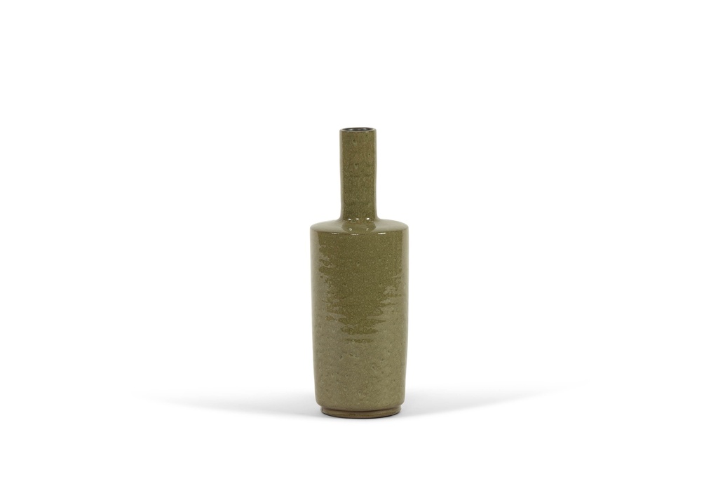 Vase verde glazed - terracotta - green - Ø 15x47cm - p/2/1