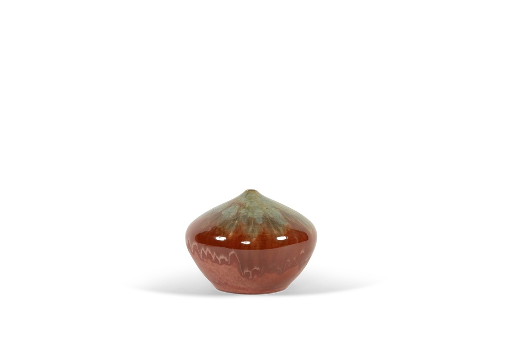 Bowl solitaire glazed - terracotta - green/brick - Ø 31x21cm - p/1/1