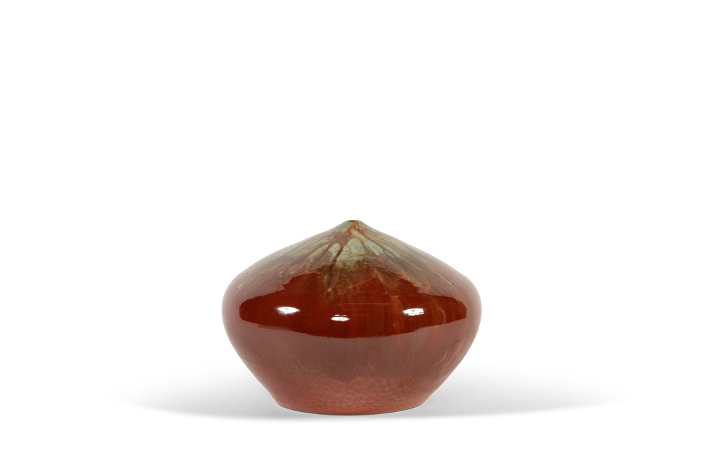 Bowl solitaire glazed - terracotta - green/brick - Ø 40x27cm - p/1/1