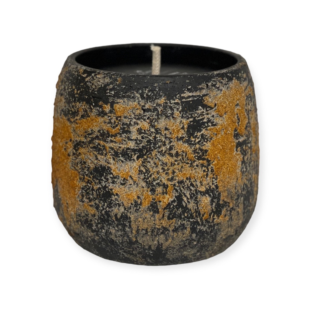Outdoor candle Brown lava - Ø 19x17cm - 1 - ext. cot. - p/4