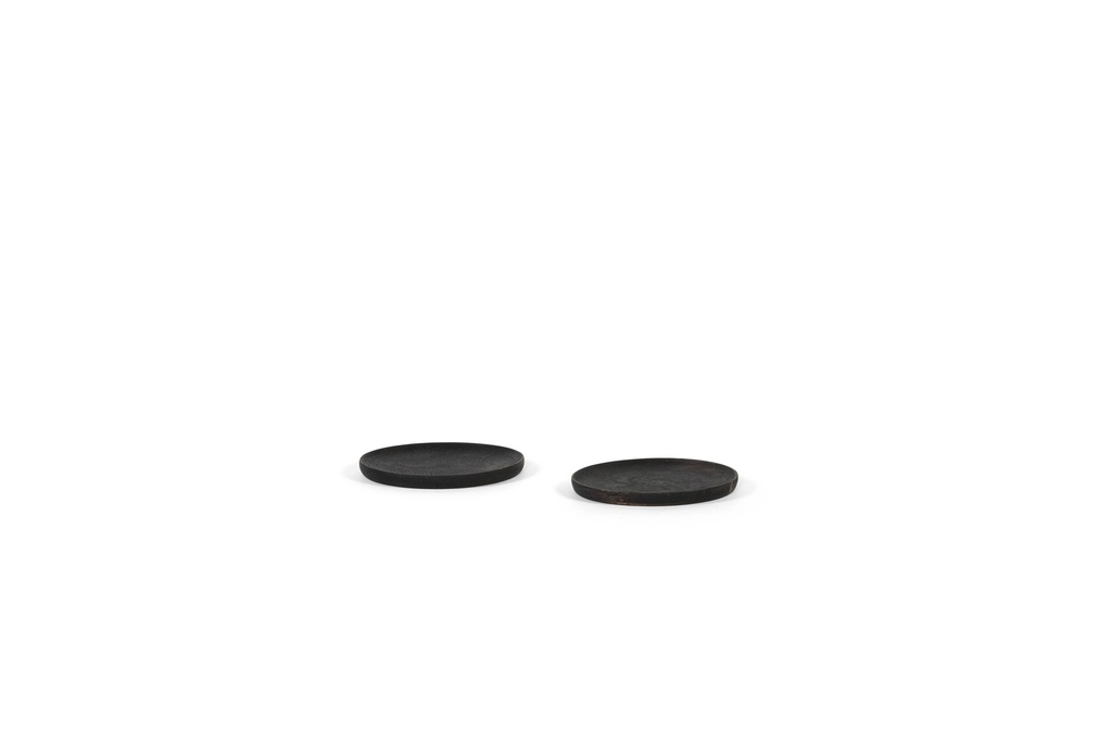 Wooden coaster blacked oiled acacia medium- Ø13,5 x 0.8cm - p4/72
