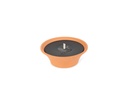 Terracotta pot - Ø 23 x 8cm - 1 - ext. cot. - BLACK WAX + CITRONELLA - p/6/216