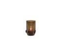 Vase solid - smoke with amber beads - small - Ø15,5x23cm - p/1/4