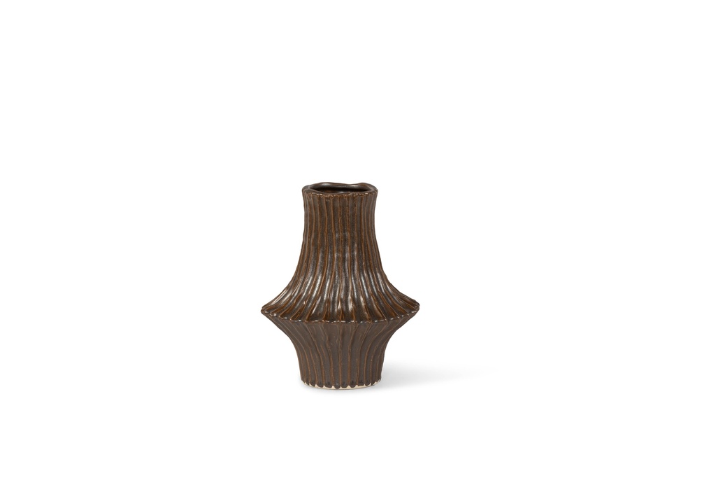 Vase stoneware brown  small - Ø20x 24.5cm - p 2