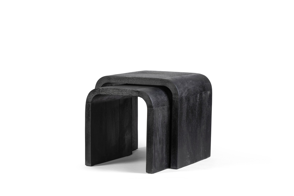Nesting side table rounded sandblast black - 51x41x46 - 41x41x42 - p 1