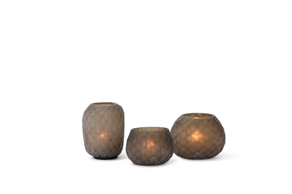 T-light holder faceted cutting copper - 14 x 11.5 x 12 cm - p 2/12